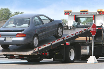 Car on tow truck
